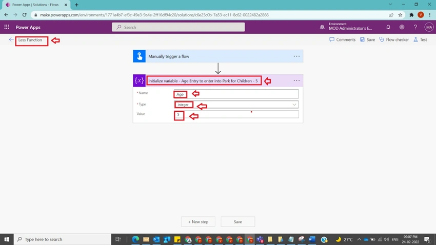 Usage of Less Function in Power Automate