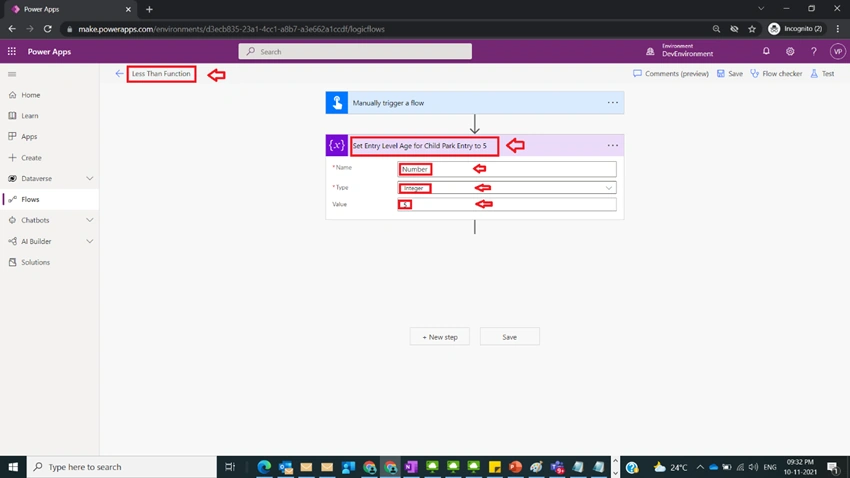 Usage of Less Than Function in Power Automate