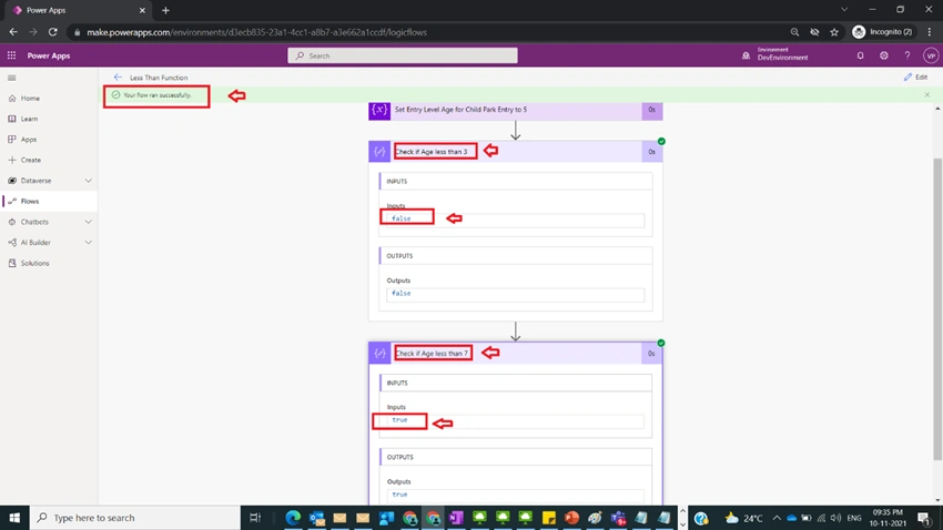 Usage of Less Than Function in Power Automate