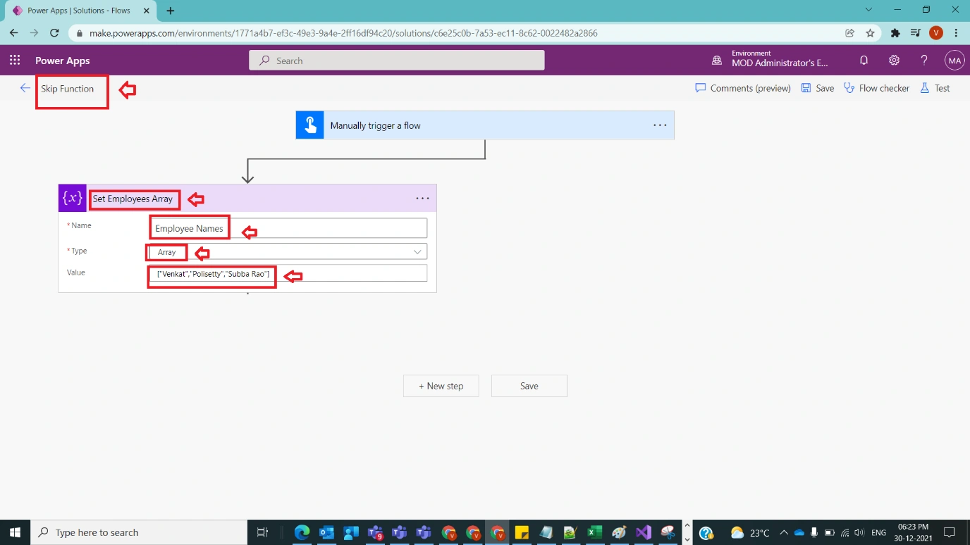 Usage of Skip Function in Power Automate Figure 3