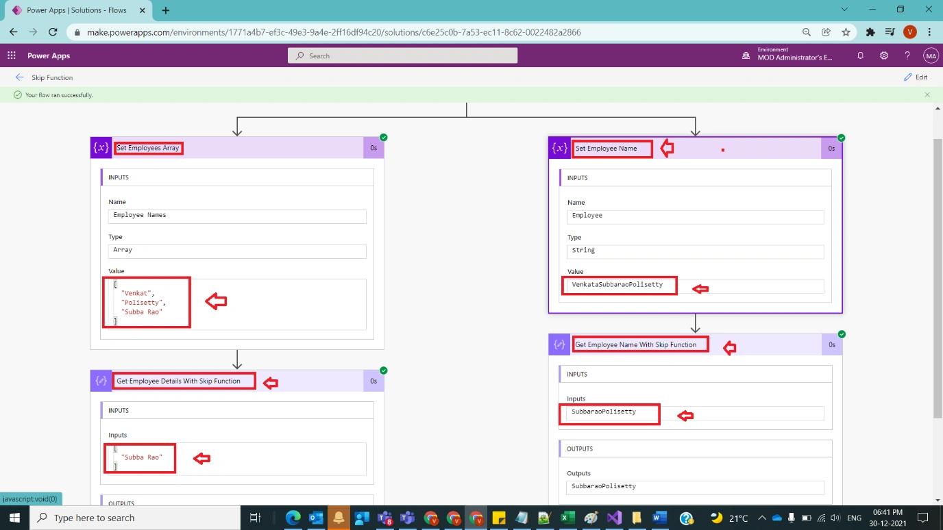 Usage of Skip Function in Power Automate Figure 7