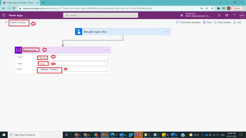 Usage of Union Function in Power Automate