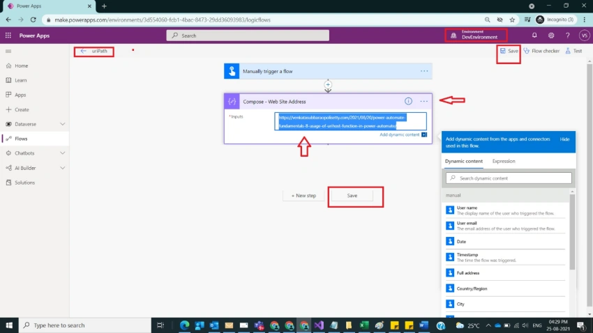 Usage of uriPath Function in Power Automate
