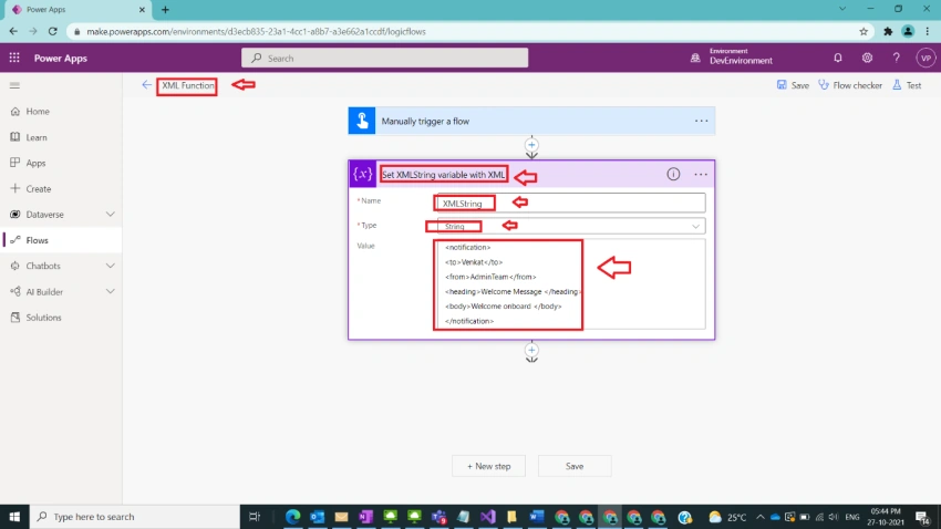 Usage of XML Function in Power Automate