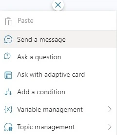 Send the message action