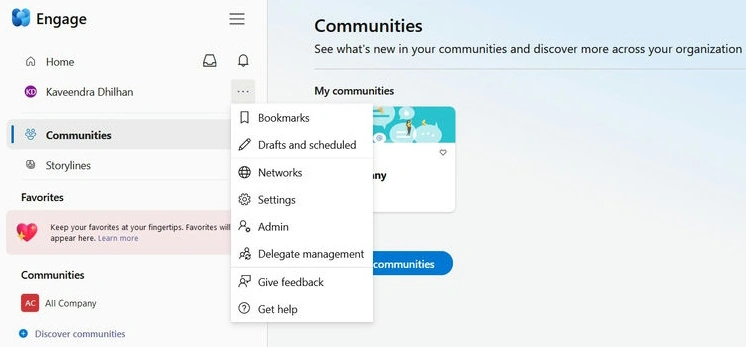 Engage admin center
