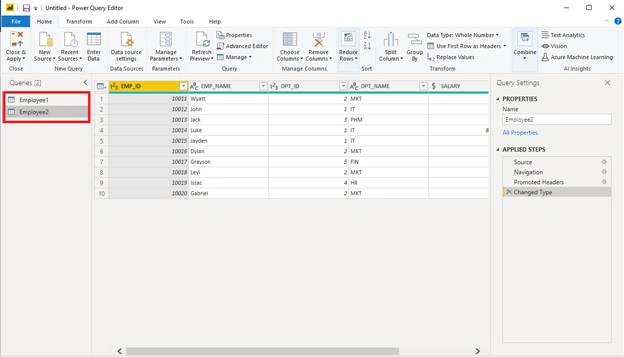 Use Append Queries Feature In Power BI