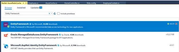 Use Azure Redis Cache With MVC And Entity Framework