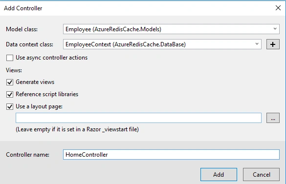 Use Azure Redis Cache With MVC And Entity Framework