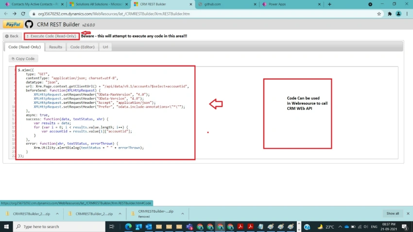 Use CRM REST Builder in Dynamics CRM
