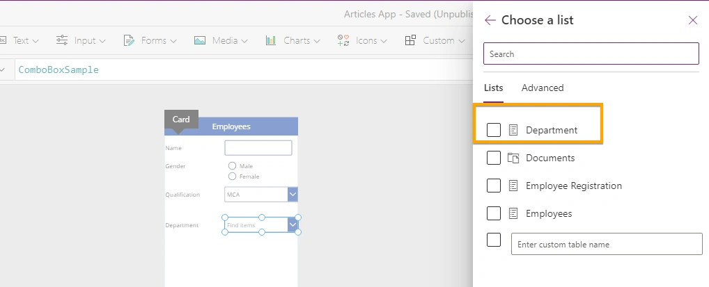 Patch Function In PowerApps