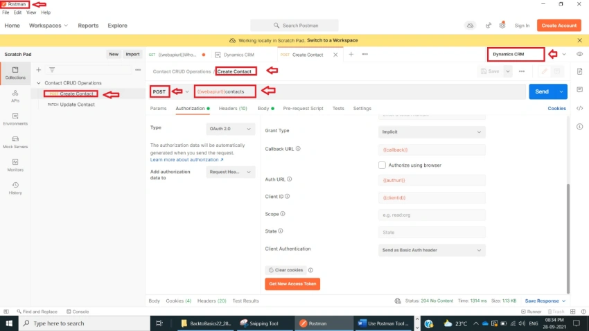 Use Postman Tool to Create and Update Records in Dynamics CRM