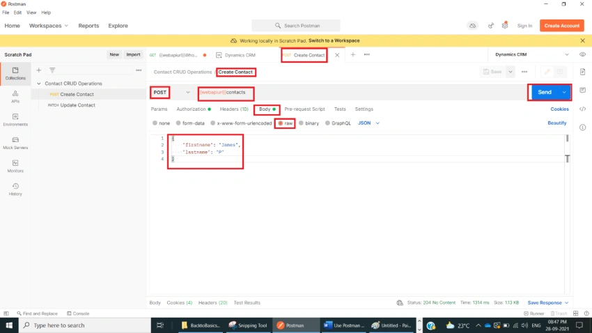 Use Postman Tool to Create and Update Records in Dynamics CRM