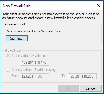 Use SQL Server Management Studio To Connect Azure SQL Database