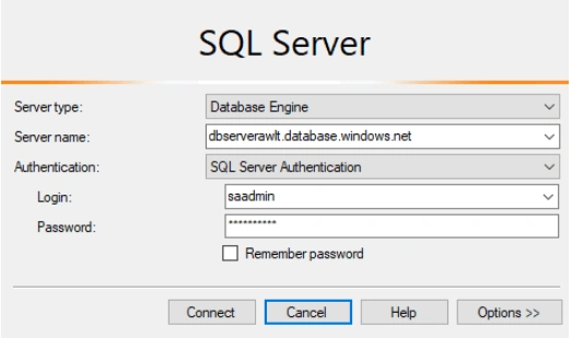 Use SQL Server Management Studio To Connect Azure SQL Database