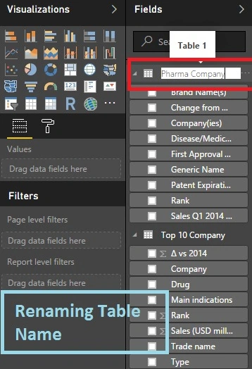 Renaming table name