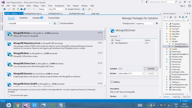 Create User Registration using Asp.net and MongoDB