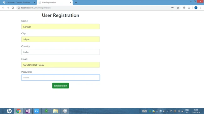 Create User Registration using Asp.net and MongoDB