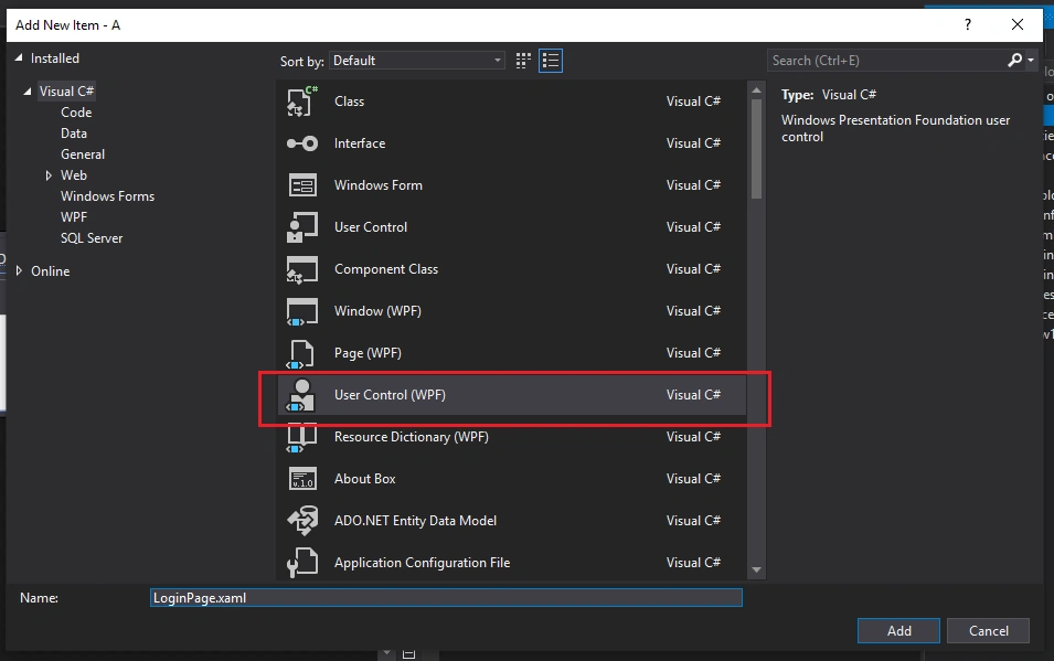 UserControl In WPF