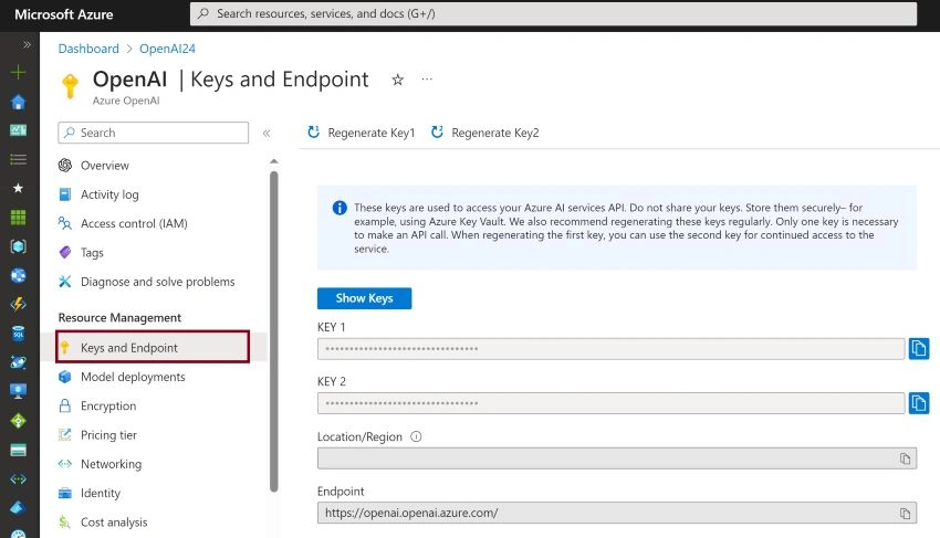 Azure OpenAI Service resource