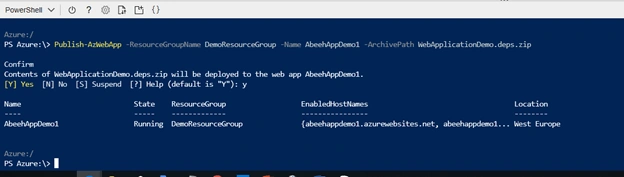 Using Azure PowerShell Commands To Create An App Service Web App