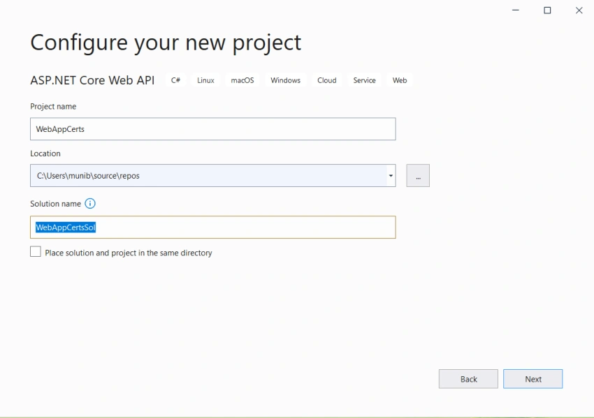 Using Certificates for API authentication in .NET 5