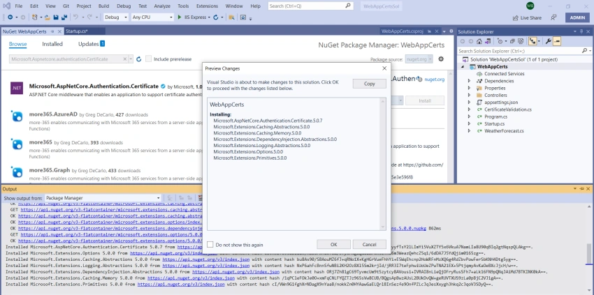 Using Certificates for API authentication in .NET 5