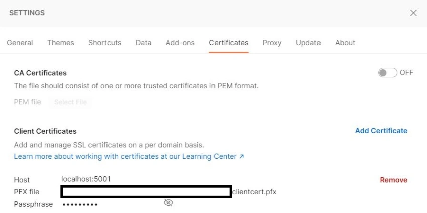 Using Certificates for API authentication in .NET 5