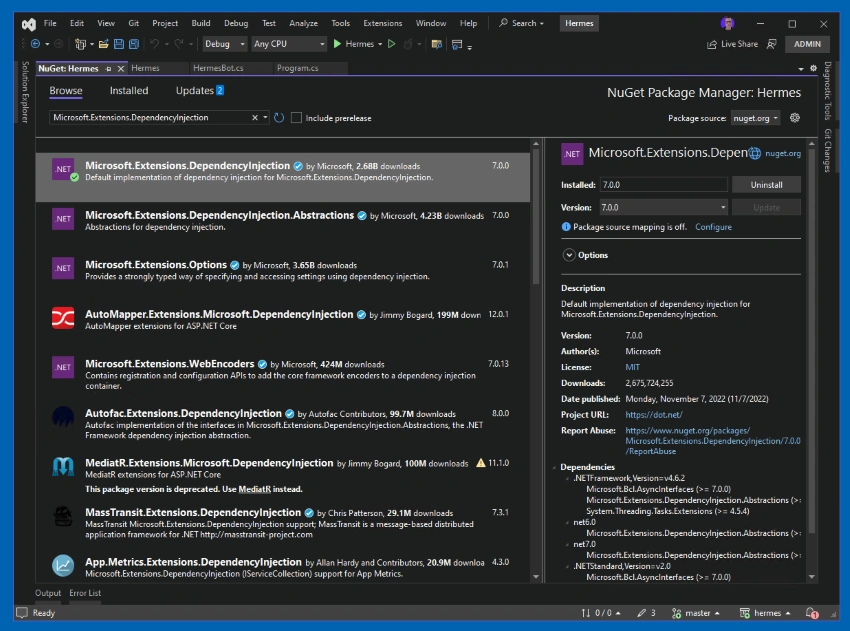 Use Visual Studio