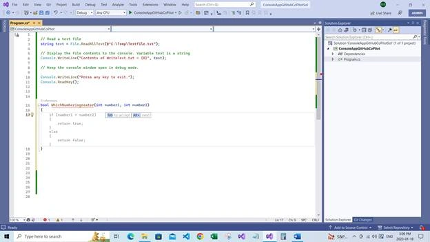 Using GitHub Co-pilot for code guidance