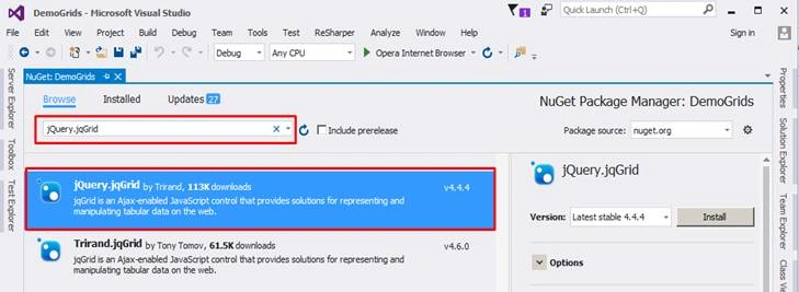 jqGrid with ASP.NET