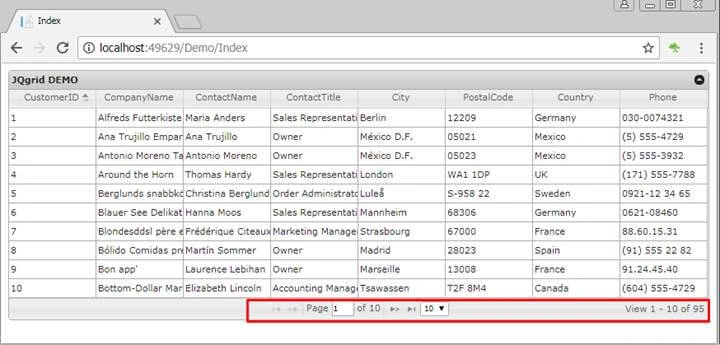 jqGrid with ASP.NET