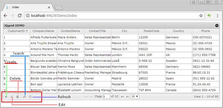 jqGrid with ASP.NET