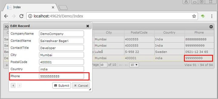 jqGrid with ASP.NET
