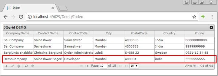 jqGrid with ASP.NET