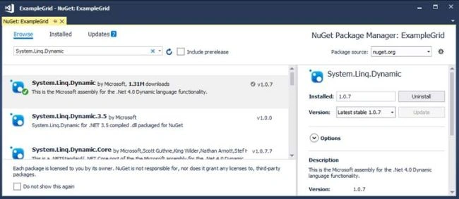Nuget package