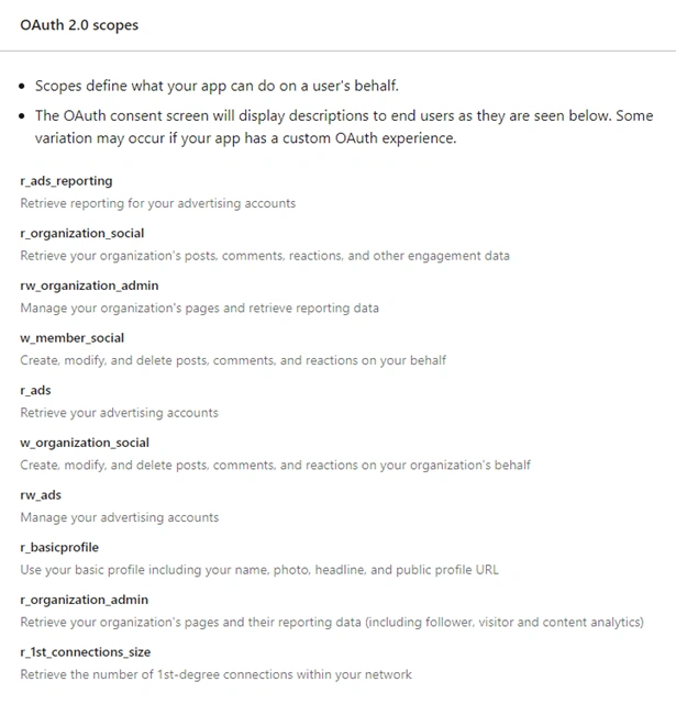 OAuth 2.0 scopes