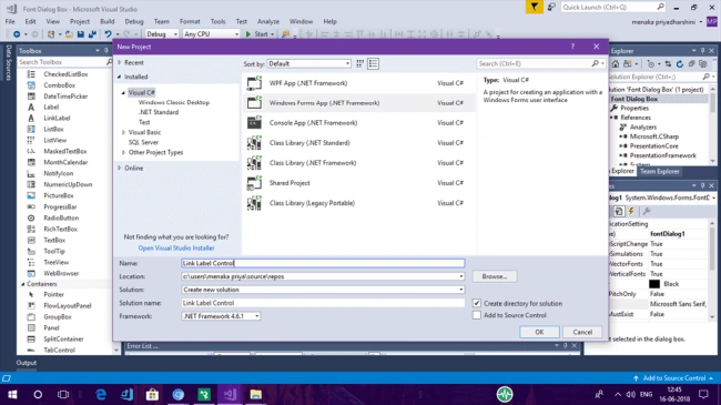 Using LinkLabel In Windows Forms