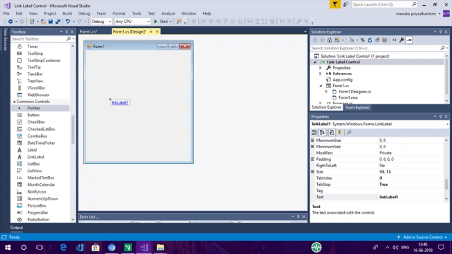 Using LinkLabel In Windows Forms