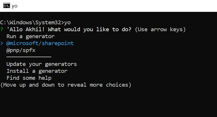 Using PnP SPFx Yeoman generator for creating SPFx projects
