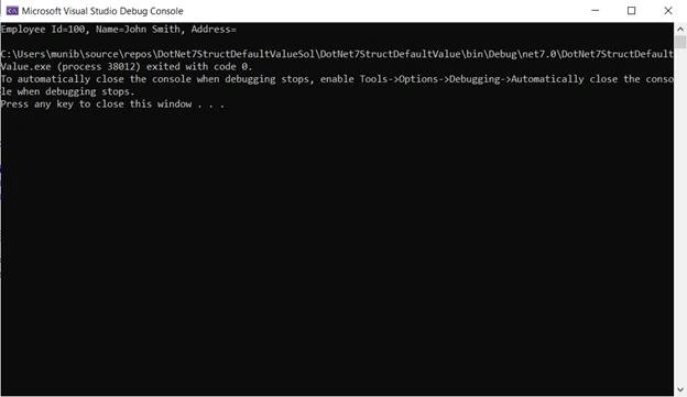 Struct Default Values in .NET 7
