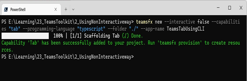 How to scaffold a new Teams Tab project