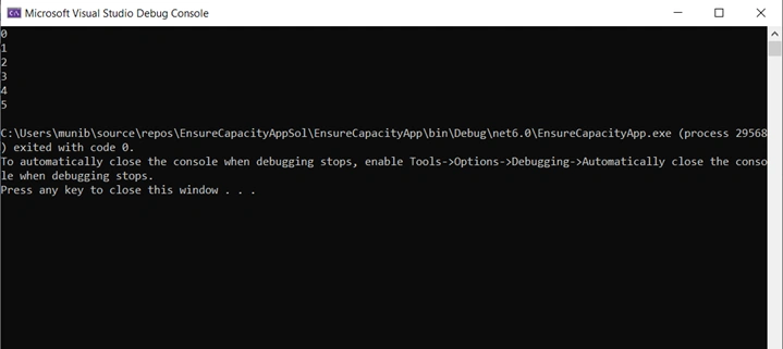 Using the EnsureCapacity method in Cshaarp Lists, Queues and Stacks
