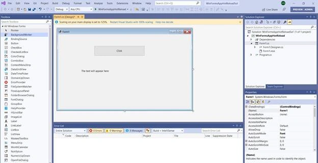 Using The Hot Reload Feature In Visual Studio 2019