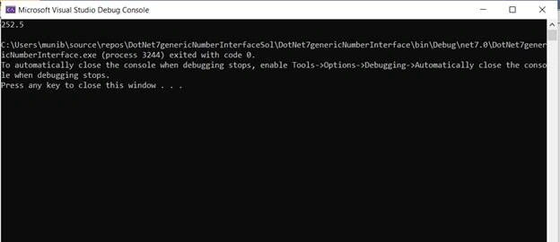 Using the new generic number interface in .NET 7