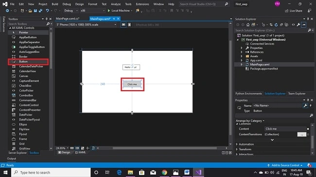 UWP - Create Simple Application By VS 2019