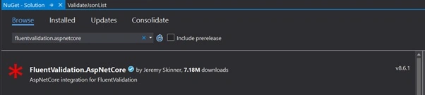 Validate a JSON list of Objects in ASP.NET Core using Fluent Validation