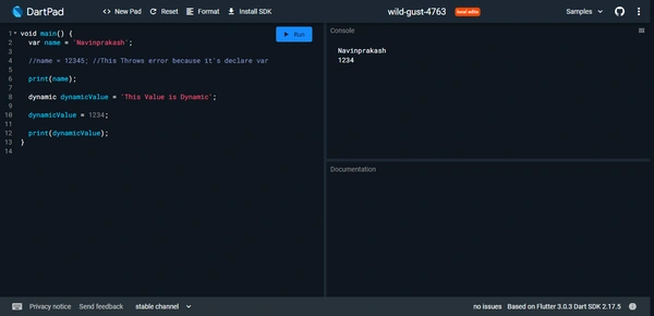 Dynamic Keyword in Dart