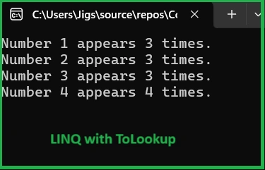 LINQ with ToLookup