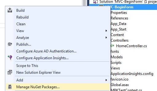 Manage nuget